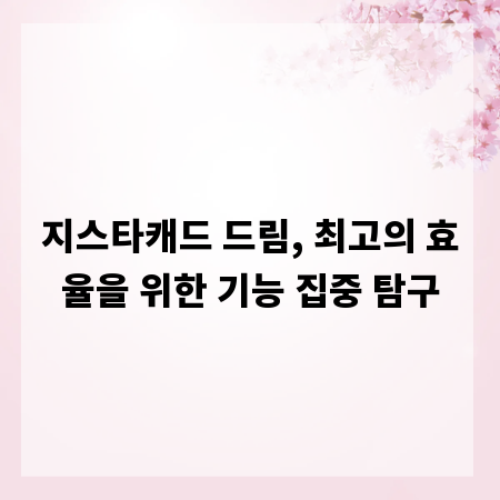지스타캐드 드림, 최고의 효율을 위한 기능 집중 탐구