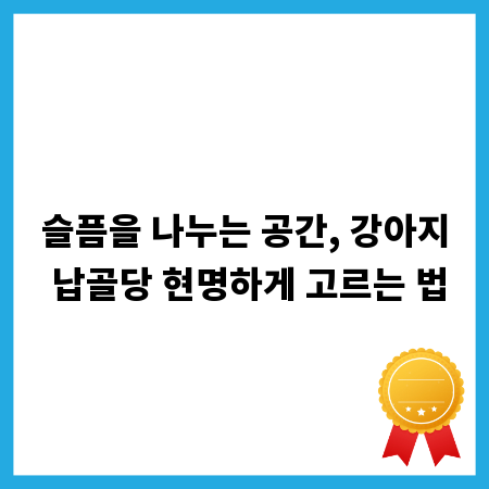 슬픔을 나누는 공간, 강아지 납골당 현명하게 고르는 법