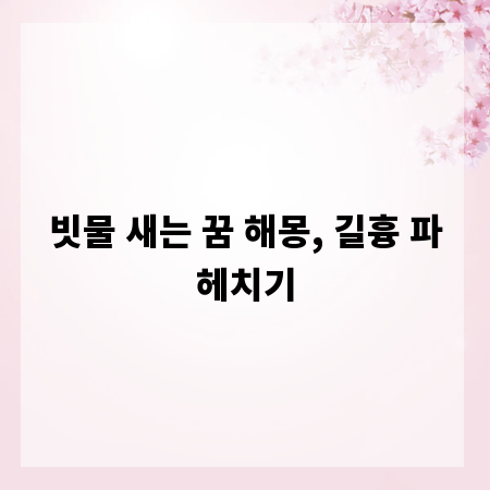 빗물 새는 꿈 해몽, 길흉 파헤치기