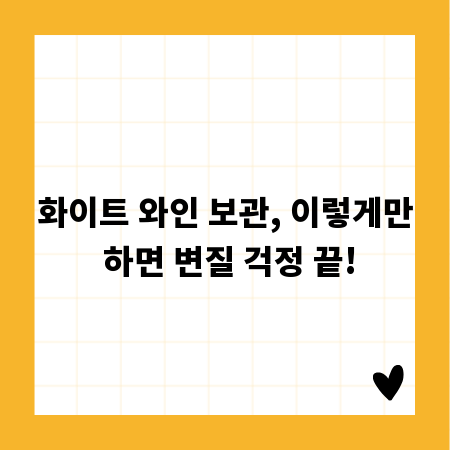 화이트 와인 보관, 이렇게만 하면 변질 걱정 끝!