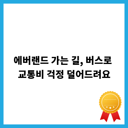 에버랜드 가는 길, 버스로 교통비 걱정 덜어드려요