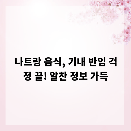 나트랑 음식, 기내 반입 걱정 끝! 알찬 정보 가득