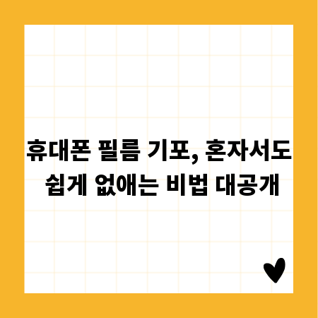 휴대폰 필름 기포, 혼자서도 쉽게 없애는 비법 대공개