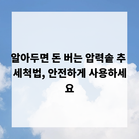 알아두면 돈 버는 압력솥 추 세척법, 안전하게 사용하세요