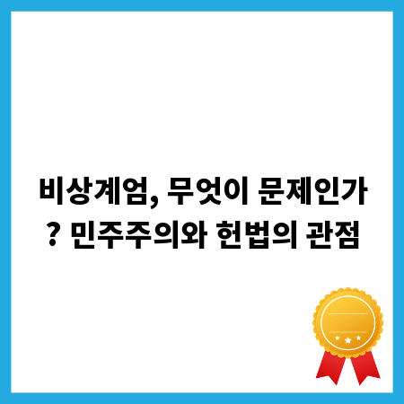 비상계엄, 무엇이 문제인가? 민주주의와 헌법의 관점