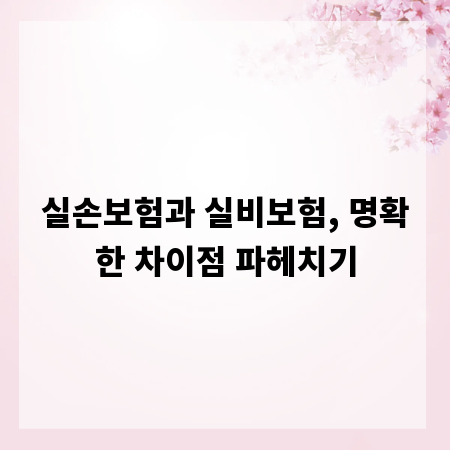 실손보험과 실비보험, 명확한 차이점 파헤치기