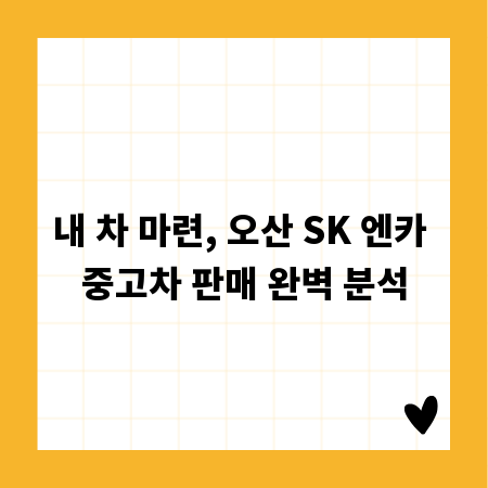 내 차 마련, 오산 SK 엔카 중고차 판매 완벽 분석