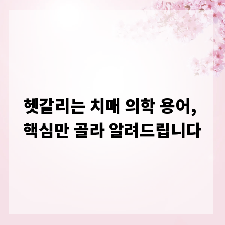헷갈리는 치매 의학 용어, 핵심만 골라 알려드립니다