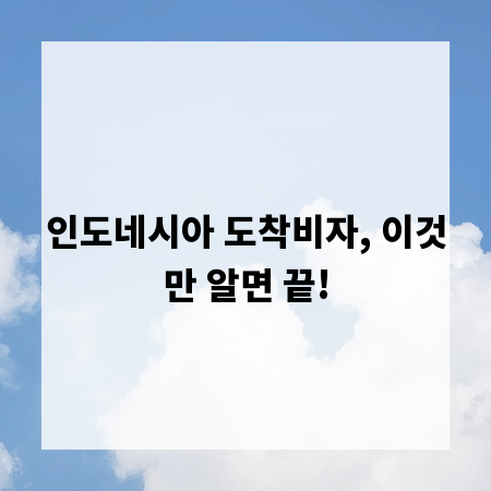 인도네시아 도착비자, 이것만 알면 끝!