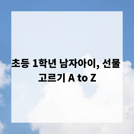 초등 1학년 남자아이, 선물 고르기 A to Z
