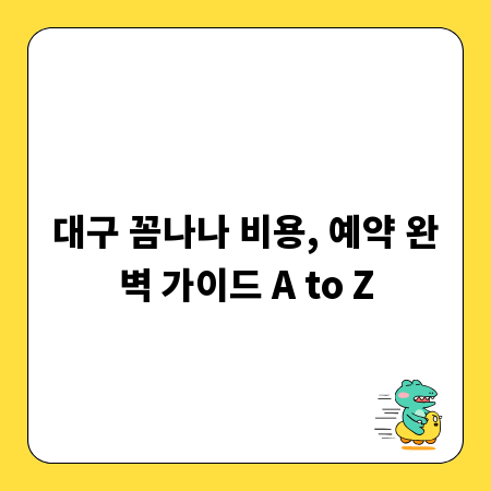 대구 꼼나나 비용, 예약 완벽 가이드 A to Z