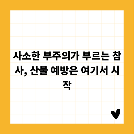 사소한 부주의가 부르는 참사, 산불 예방은 여기서 시작
