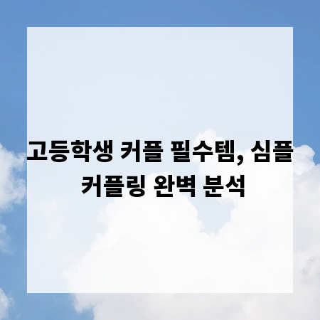 고등학생 커플 필수템, 심플 커플링 완벽 분석